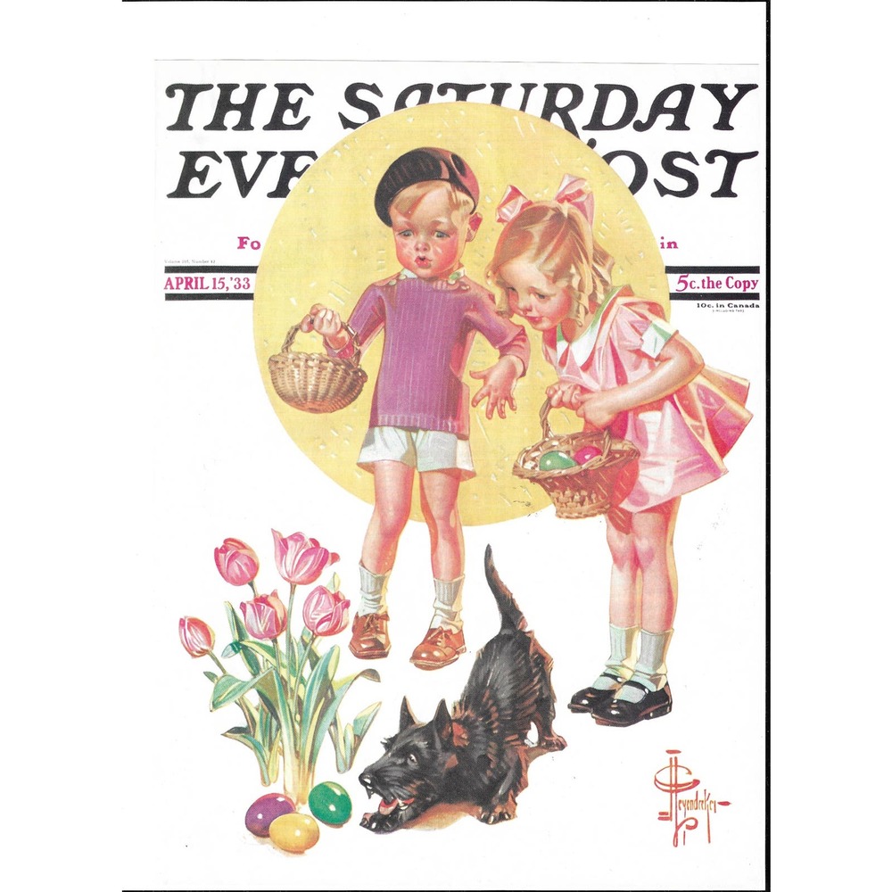 '33 Saturday Evening Post Cover Page From 1998 Magazine
